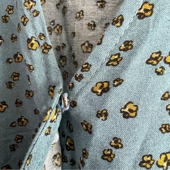 Natural Life Women’s Short Sleeve Romper Floral Beachy Boho Coastal Blue Small - Picture 5 of 14